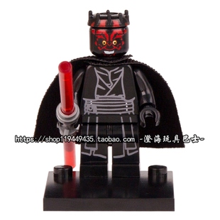 科睿积木STAR WARS星球大战黑武士达斯摩尔双光剑拼装人仔玩具