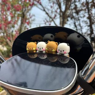 饰小配件可爱韩版 电动车可爱布布装 摩托车仪表盘贴中控车载小摆件