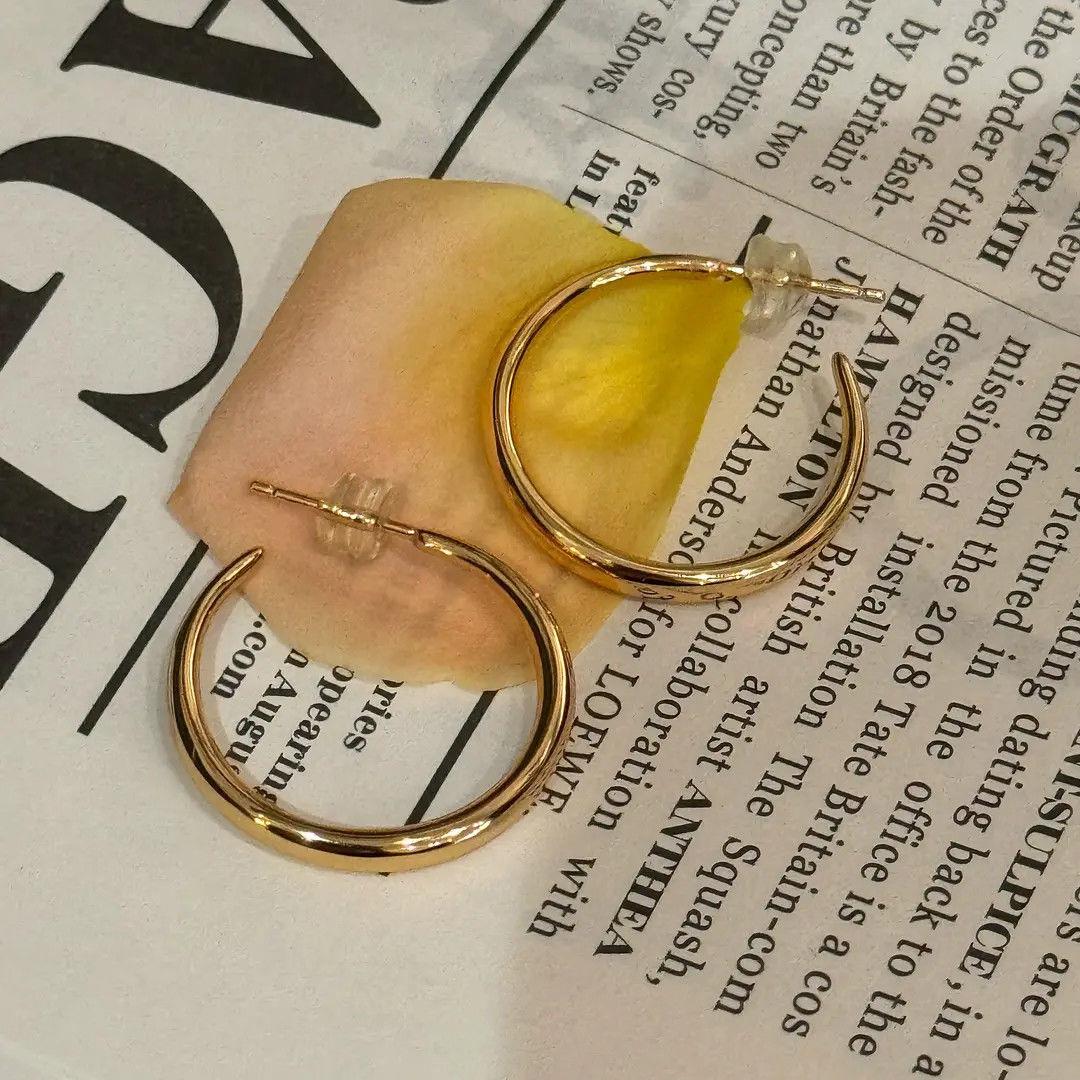 S925银针金属大圈圈耳环