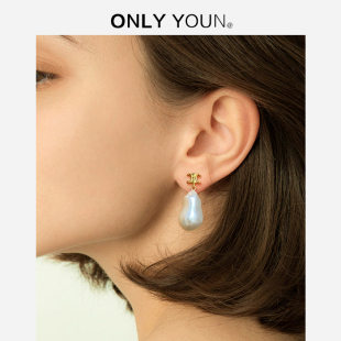 凯旋门巴洛克珍珠耳环独特小众轻奢2024新款 高级感925银针耳钉饰