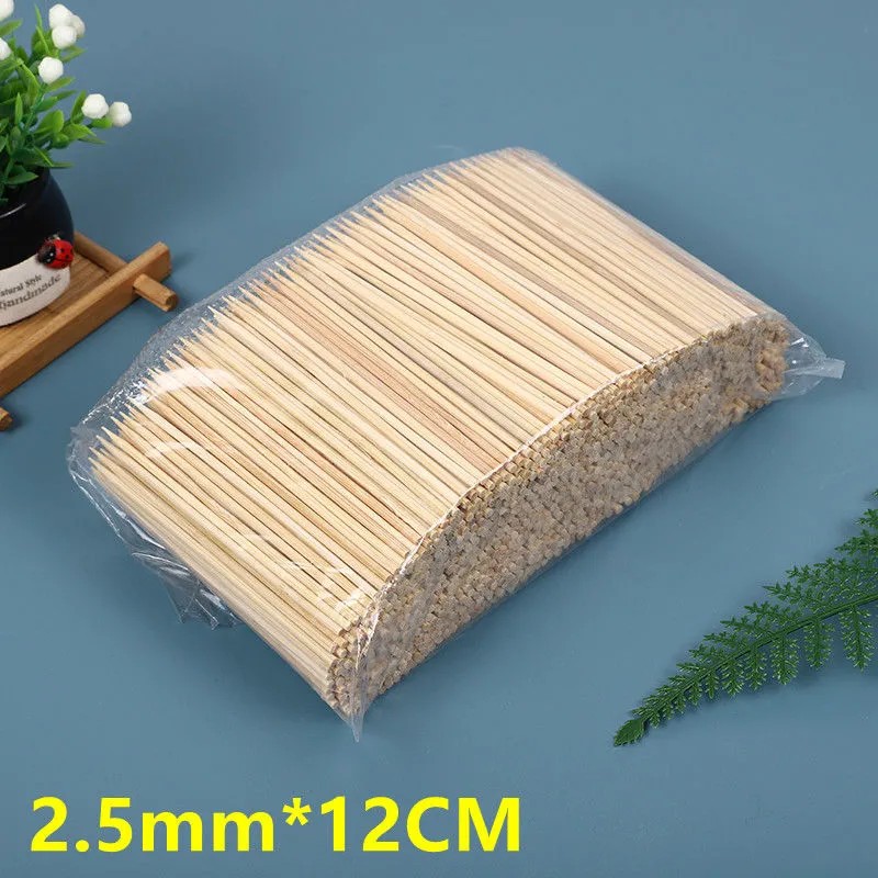 加长牙签竹制单头2.5mmx12cm加粗加长烧烤签竹签一公斤装火腿肠签