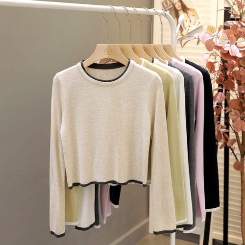 拼色秋冬假两件修身显瘦羊毛上衣