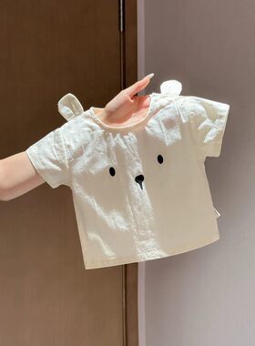 品质优选|儿童立体兔子耳朵短袖T恤男女宝宝夏季可爱卡通纯棉上衣