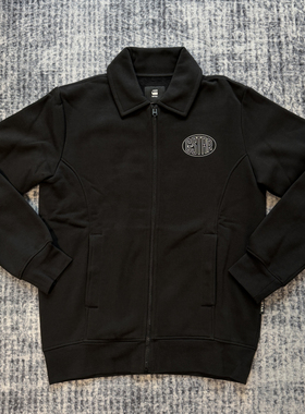 G-STAR专柜正品男耍帅翻领潮流开衫内里毛巾卷休闲运动卫衣D23882