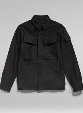 G-STAR专柜正品男潮时尚大口袋翻领做旧复古质感夹克外套D21982