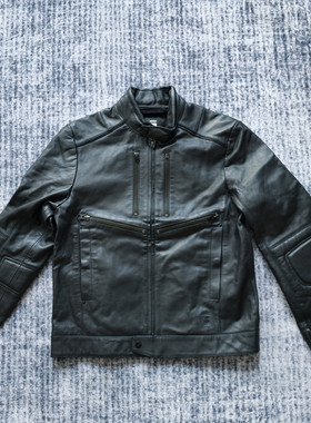 G-STAR专柜正品型男机车秋冬超帅真皮夹棉牛皮皮衣皮夹克 D23611