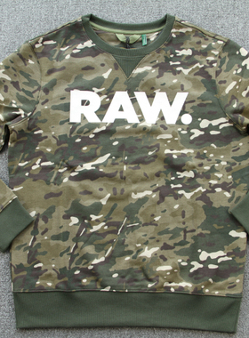 三皇冠彪哥G-STAR专柜正品 D12883.B141.8111 男士迷彩RAW卫衣