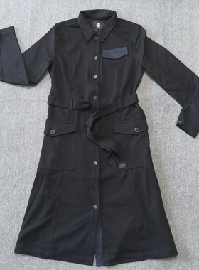 G-STAR RAW专柜正品女时尚潮流HA衬衫纯黑连衣裙D15345.B811.6484