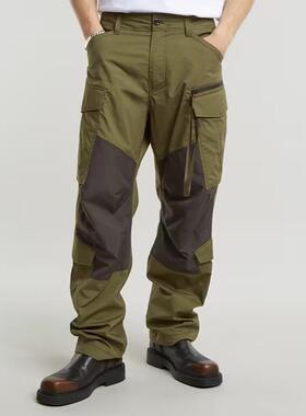 G-STAR专柜正品男3D剪裁宽松直筒绿色口袋工装薄款裤帆布裤D25219