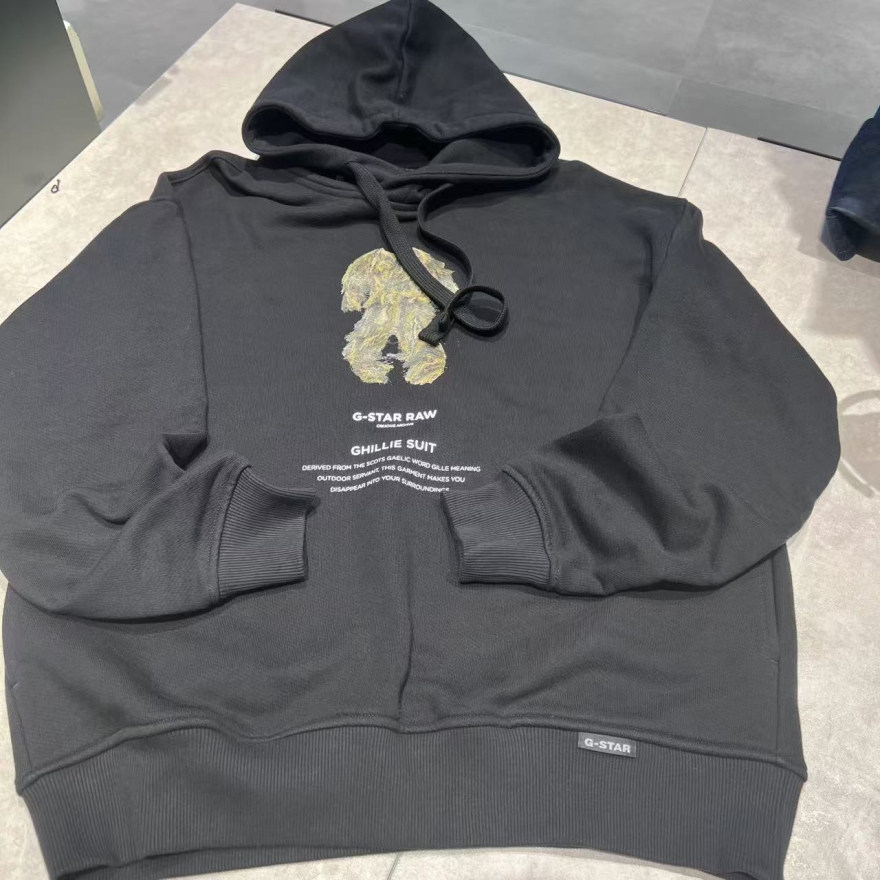 G-STAR专柜正品男潮流开衫拉链字母宽松涂鸦休闲运动连帽卫衣帽衫