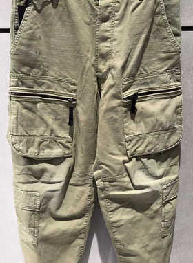 G-STAR专柜正品男潮流3D剪裁狂野肥版做旧浅绿工装裤帆布裤D24556