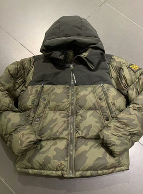 G-STAR专柜正品潮流型男有型质感迷彩连帽棉服棉衣棉外套 D23645