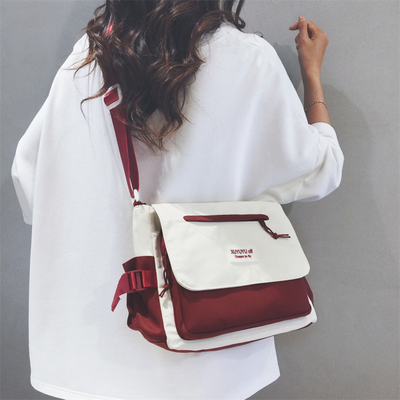玲澜四色可爱小清新帆布斜挎包