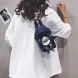 Tide, японская джинсовая сумка через плечо, милая универсальная мультяшная нагрудная сумка на одно плечо, с медвежатами