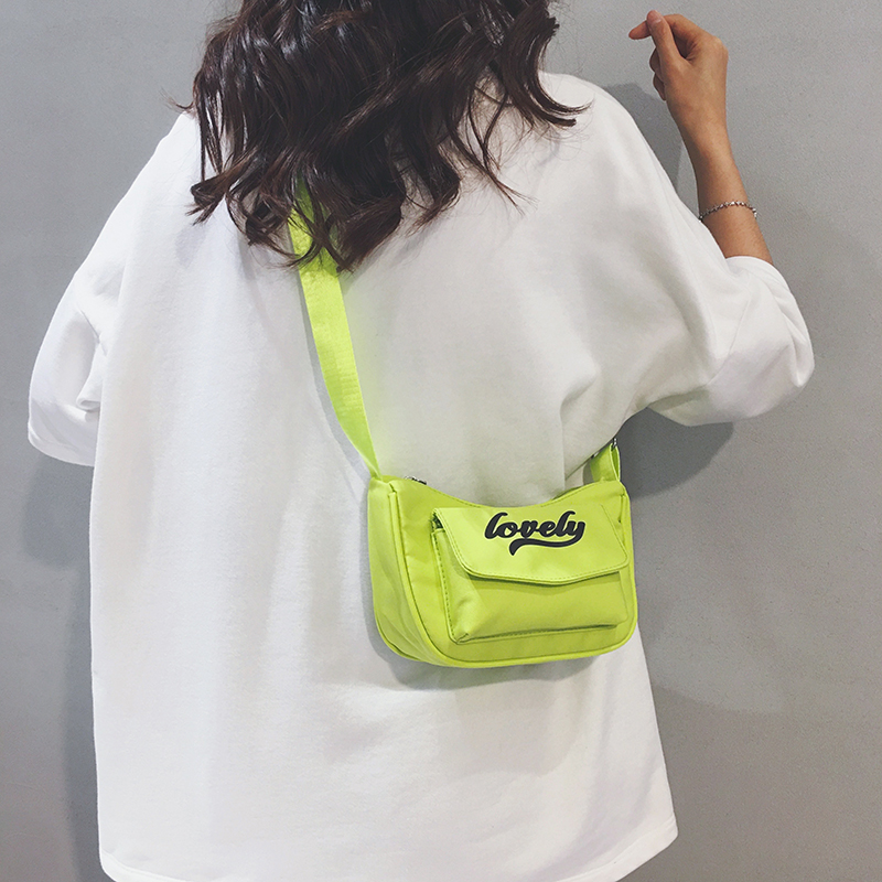 玲澜六色韩系ins时尚帆布马鞍包