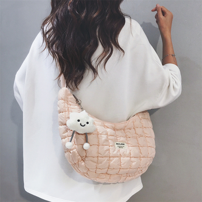 玲澜五色秋冬时尚羽绒棉服斜挎包