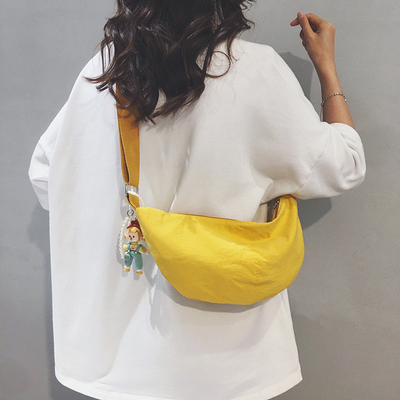 玲澜七色韩系ins风帆布斜挎饺包