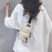 迷你帆布胸包女2026新款 ins潮港风手机包休闲斜挎小包运动单肩包