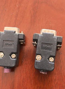 Vish威仕DB9串口连接器 黑色外壳 9针两排接口 镀金完