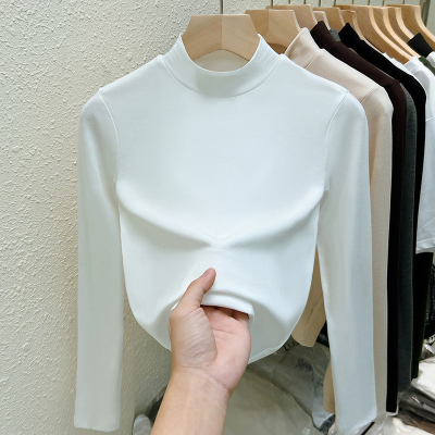 150小个子德绒打底衫修身半高领内搭加绒保暖长袖t恤上衣小码xxs