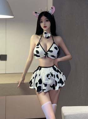 150矮个子网红cos女仆装蜜月睡衣性感奶牛套装比基尼搭短裙xxs码