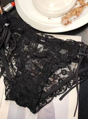 小个子情侣趣味性感内裤绑带蕾丝内裤女士低腰系带私房三角裤xxs