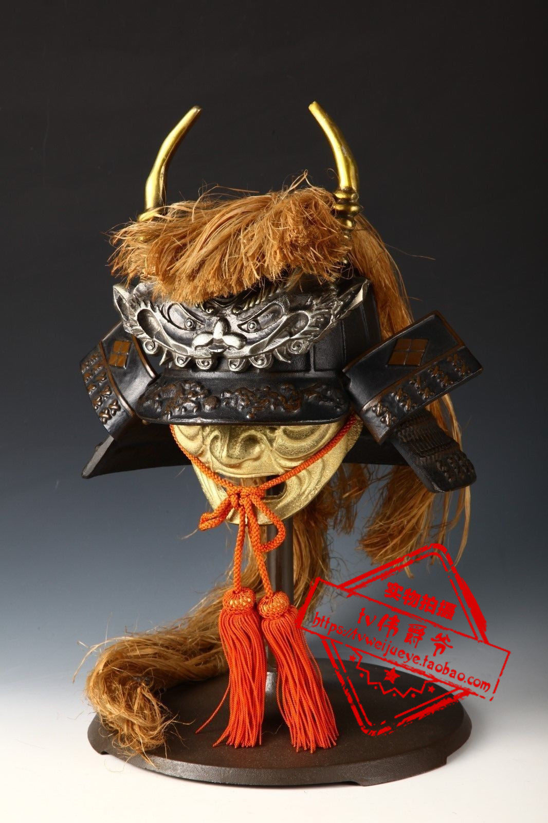 代购日本武士头盔武田信玄kabuto htf家居摆件客厅复古装饰工艺品
