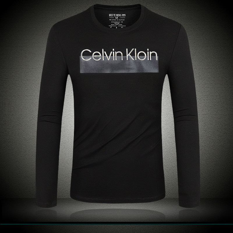 欧洲站长袖T恤大码男装 潮流韩版字母印花休闲百搭圆领体恤打底衫