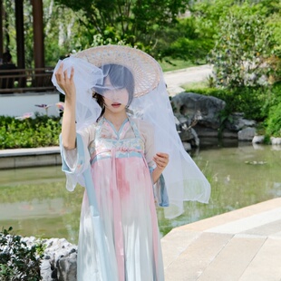 古风影视摄影道具侠女斗笠带纱影楼长纱流苏笠幕遮容防晒帽面纱