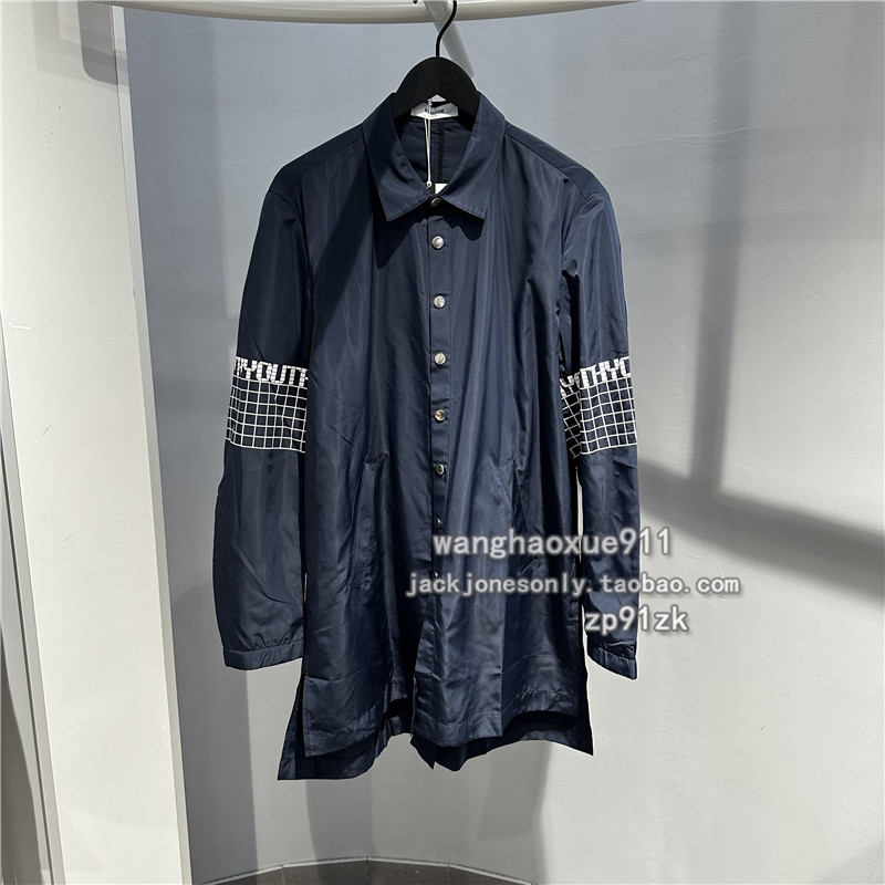 法国黑牌blackgateone春夏秋季帅气印花时尚潮牌翻领薄风衣外套男