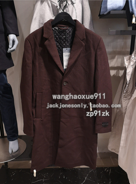 SELECTED思莱德 冬季男士羊毛羊绒加棉中长西装领毛呢大衣外套