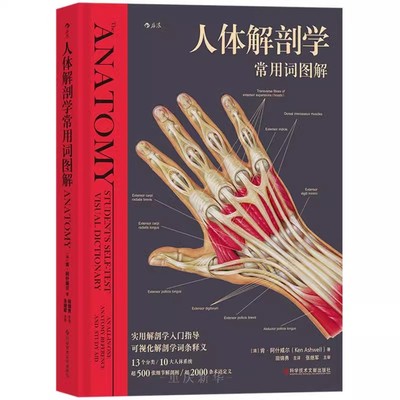 人体解剖学常用词图解（精装）人体解剖学入门指导全彩彩色人卫3D图谱解剖学术语释义词典图解涂色练习医学书籍