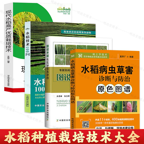 水稻病虫草害诊断与防治原色图谱水稻高产高效栽培种植技术书籍水稻病虫害防控稻麦病虫草害飞防技术稻田农药科学使用技术指南书籍