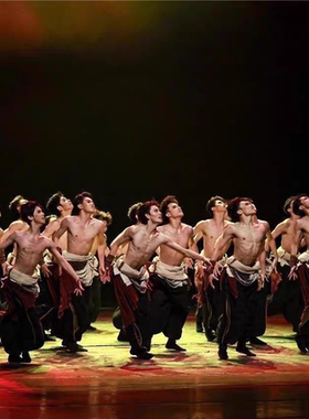 中央民大秧歌舞蹈演出服大河之子男款群舞艺考表演服定做出租