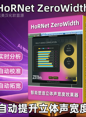 HoRNet ZeroWidthAI智能塑形立体声宽度效果器实时分析自动校准