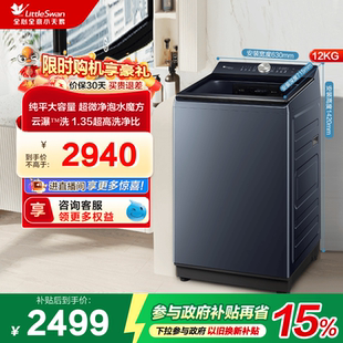 TB12K60 小天鹅纯平水魔方洗衣机12KG大容量家用变频洗脱一体波轮