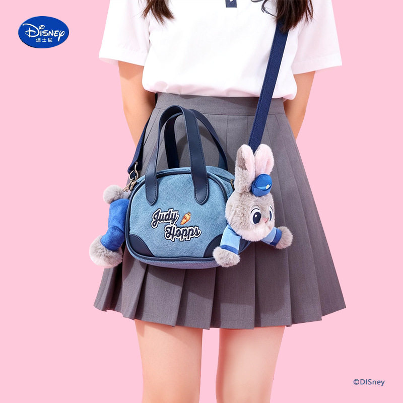 迪士尼正版疯狂动物城朱迪尼克手提包草莓熊毛绒玩偶手提斜挎包女