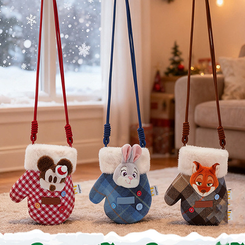 迪士尼正版疯狂动物城朱迪尼克米奇米妮斜挎包毛绒玩偶公仔包儿童