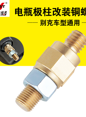 老别克皇朝君威GL8陆尊汽车电瓶螺栓电池螺丝改装铜螺丝桩头极柱