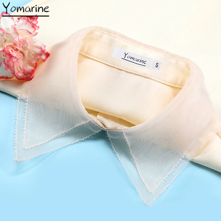 悠美瑞原创杏色欧根纱假领子女百搭假领纯色时尚 毛衣配饰内搭衣领