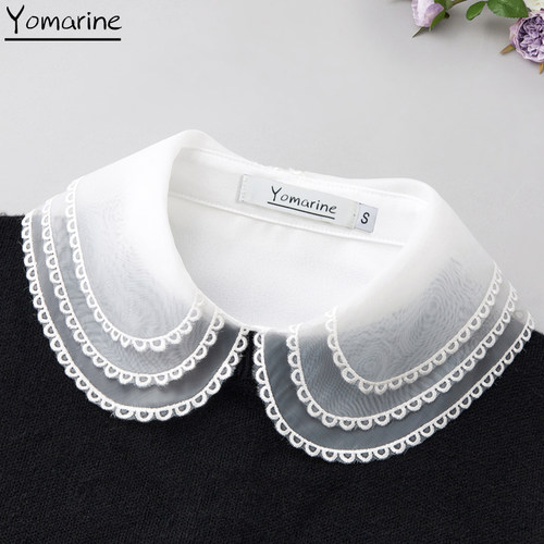 新款欧根纱百搭风上衣女式假领子