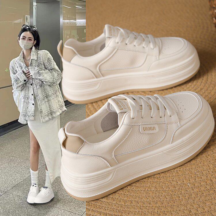 高级感厚底春季小白鞋女款2026春秋新款百搭板鞋防滑超火休闲单鞋