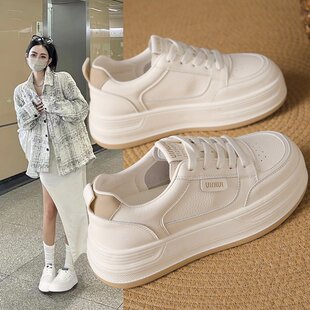 高级感厚底春季小白鞋女款2025春秋新款百搭板鞋防滑超火休闲单鞋