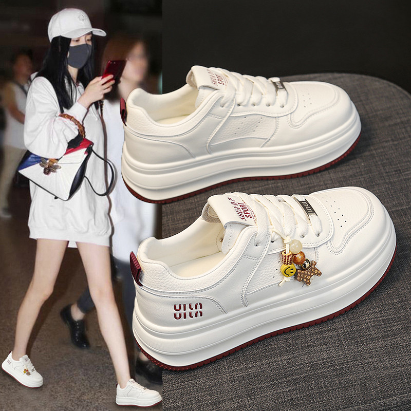 踩屎感真皮小白鞋女款2026新款春季厚底百搭休闲轻便软底运动板鞋,女鞋,时尚休闲鞋,淘宝优惠券,粉丝福利购,淘宝优惠卷
