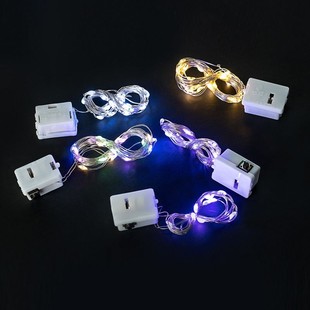 生日蛋糕装饰灯led闪光灯串翅膀羽毛铜线小彩灯纽扣电池灯带插件