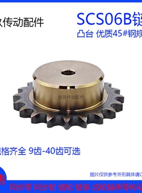 优质45钢SCS单排链轮3分06B9T/10/11/12/20/25/30-40齿台阶规格品