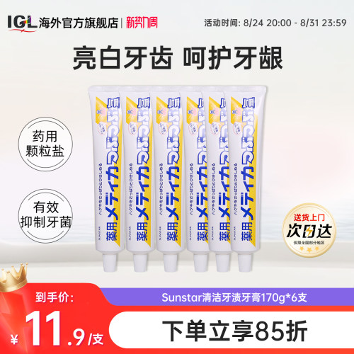 6支日本盛世达盐牙膏药用咸味