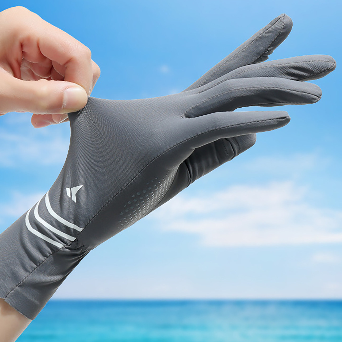 防晒冰丝凉感手套女春夏薄款透气防紫外线防滑触屏开车骑车防晒长