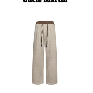 马丁叔叔 25秋季新款针织混纺高级感舒适休闲宽松裤子 595-spk