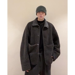 GOODUPE66『托卡』磨绒绗线工艺双面穿皮毛一体仿麂皮绒夹克外套